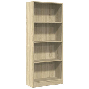 vidaXL Bookcase Sonoma Oak 60x24x143 cm Engineered Wood