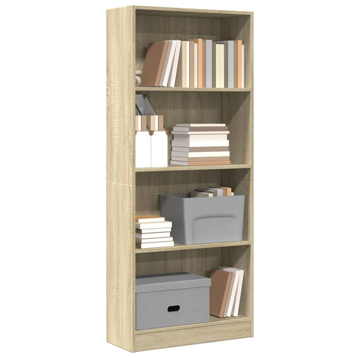 vidaXL Bookcase Sonoma Oak 60x24x143 cm Engineered Wood