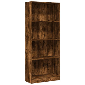 vidaXL Bookcase Smoked Oak 60x24x143 cm Engineered Wood