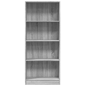 vidaXL Bookcase Grey Sonoma 60x24x143 cm Engineered Wood