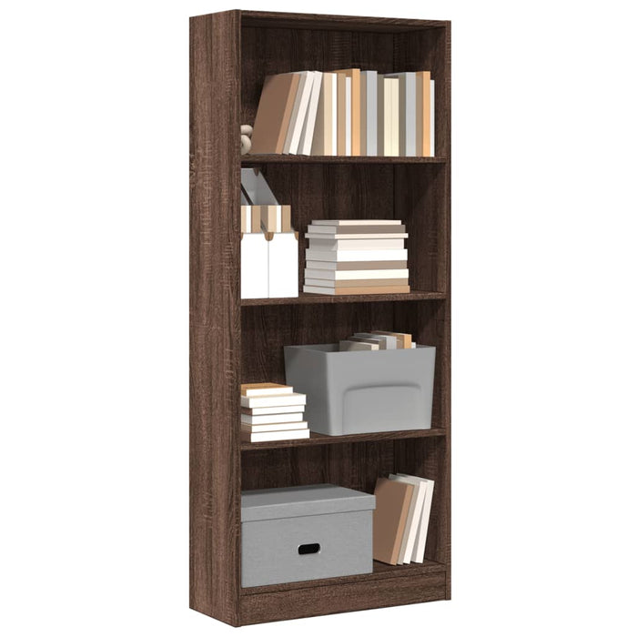 vidaXL Bookcase Brown Oak 60x24x143 cm Engineered Wood