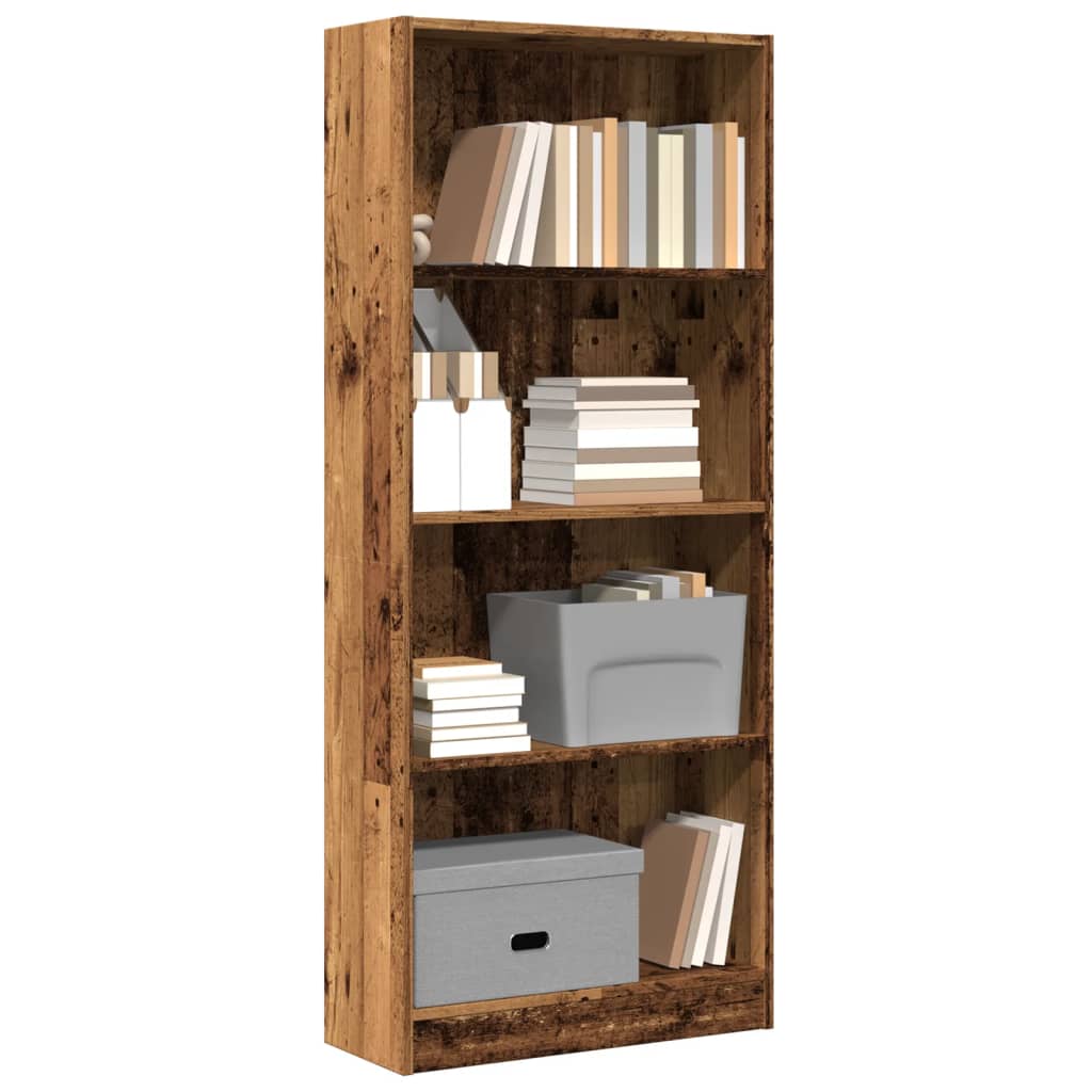 vidaXL Bookcase Old Wood 60x24x143 cm Engineered Wood