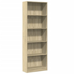 vidaXL Bookcase Sonoma Oak 60x24x176 cm Engineered Wood