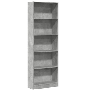 vidaXL Bookcase Concrete Grey 60x24x176 cm Engineered Wood