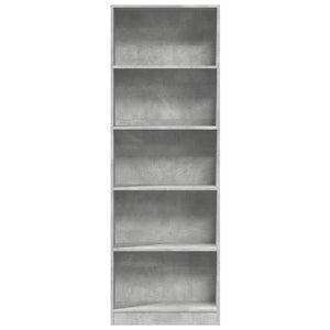 vidaXL Bookcase Concrete Grey 60x24x176 cm Engineered Wood