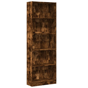 vidaXL Bookcase Smoked Oak 60x24x176 cm Engineered Wood