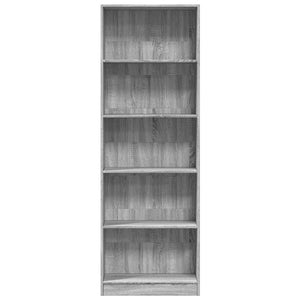 vidaXL Bookcase Grey Sonoma 60x24x176 cm Engineered Wood