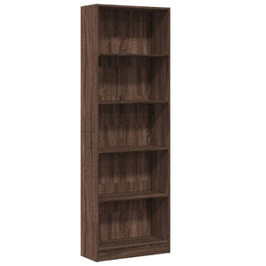 vidaXL Bookcase Brown Oak 60x24x176 cm Engineered Wood