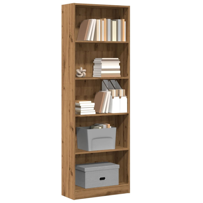 vidaXL Bookcase Artisian Oak 60x24x176 cm Engineered Wood