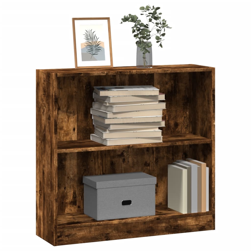 vidaXL Bookcase Smoked Oak 80x24x76 cm Engineered Wood