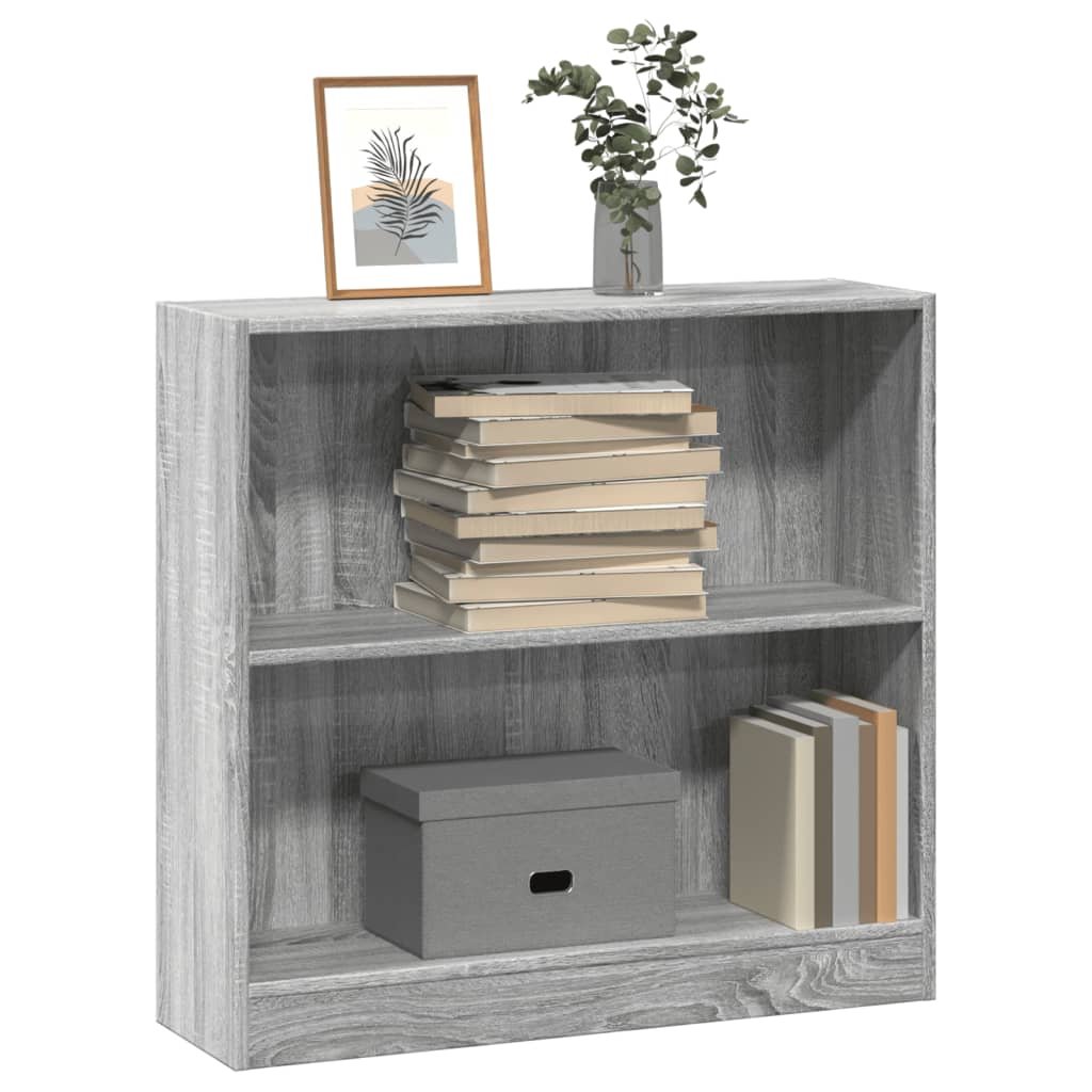 vidaXL Bookcase Grey Sonoma 80x24x76 cm Engineered Wood