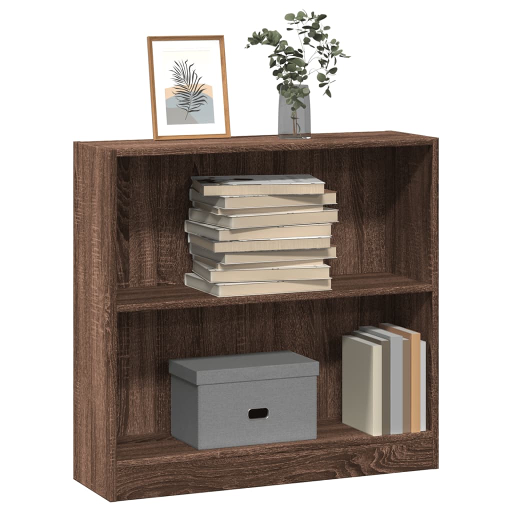 vidaXL Bookcase Brown Oak 80x24x76 cm Engineered Wood