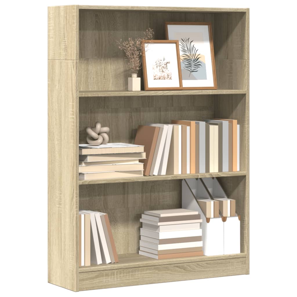 vidaXL Bookcase Sonoma Oak 80x24x109 cm Engineered Wood