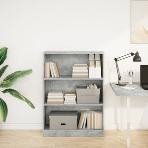 vidaXL Bookcase Concrete Grey 80x24x109 cm Engineered Wood