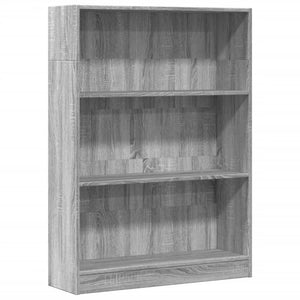 vidaXL Bookcase Grey Sonoma 80x24x109 cm Engineered Wood