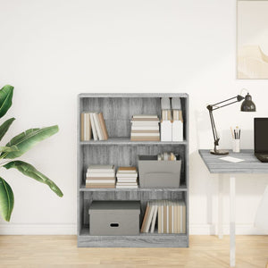 vidaXL Bookcase Grey Sonoma 80x24x109 cm Engineered Wood