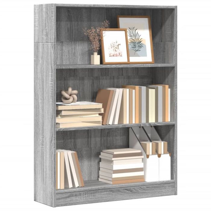 vidaXL Bookcase Grey Sonoma 80x24x109 cm Engineered Wood