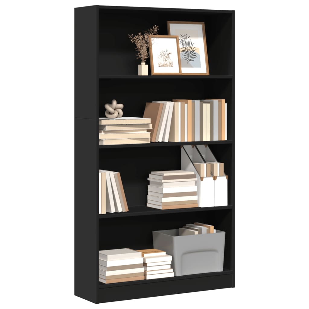 vidaXL Bookcase Black 80x24x143 cm Engineered Wood