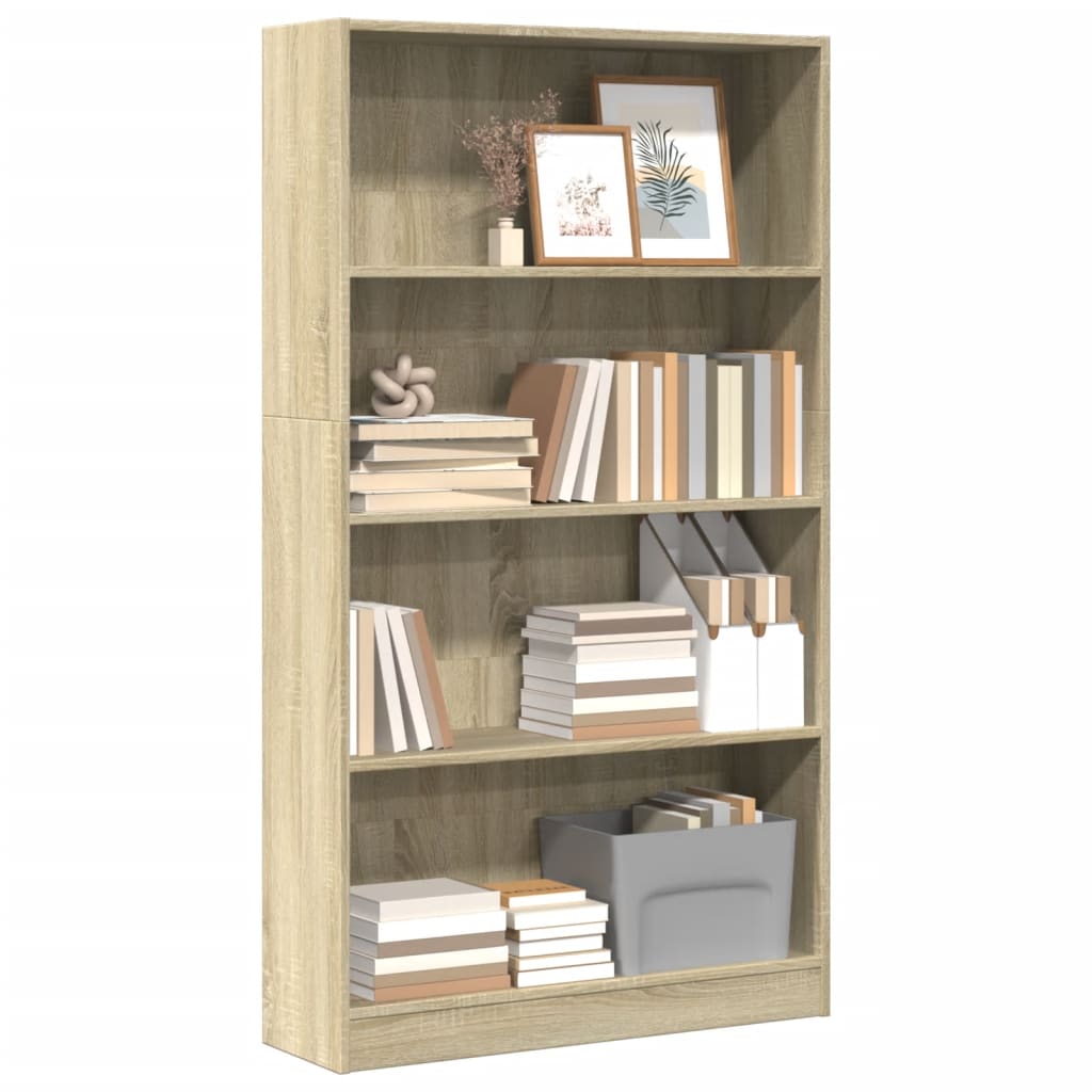 vidaXL Bookcase Sonoma Oak 80x24x143 cm Engineered Wood