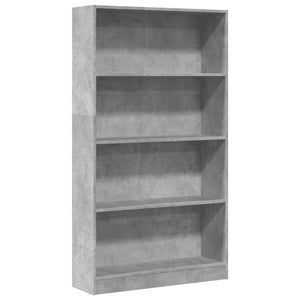 vidaXL Bookcase Concrete Grey 80x24x143 cm Engineered Wood