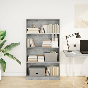 vidaXL Bookcase Concrete Grey 80x24x143 cm Engineered Wood