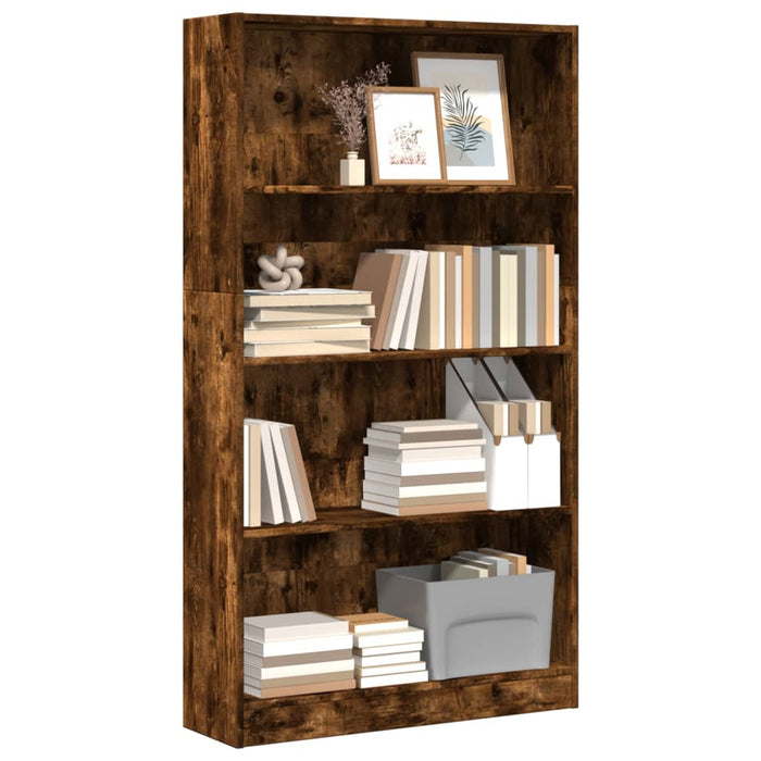 vidaXL Bookcase Smoked Oak 80x24x143 cm Engineered Wood