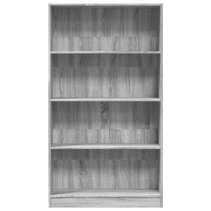 vidaXL Bookcase Grey Sonoma 80x24x143 cm Engineered Wood