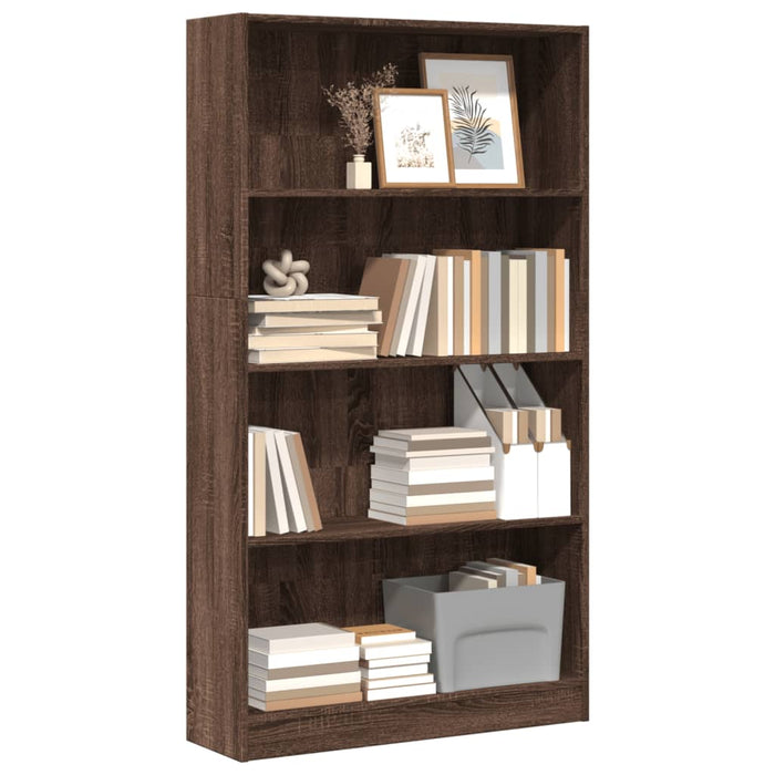 vidaXL Bookcase Brown Oak 80x24x143 cm Engineered Wood