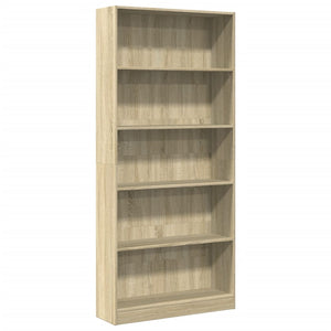 vidaXL Bookcase Sonoma Oak 80x24x176 cm Engineered Wood