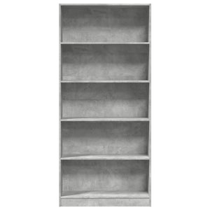 vidaXL Bookcase Concrete Grey 80x24x176 cm Engineered Wood