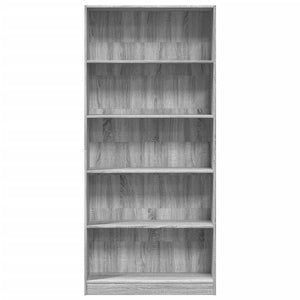 vidaXL Bookcase Grey Sonoma 80x24x176 cm Engineered Wood