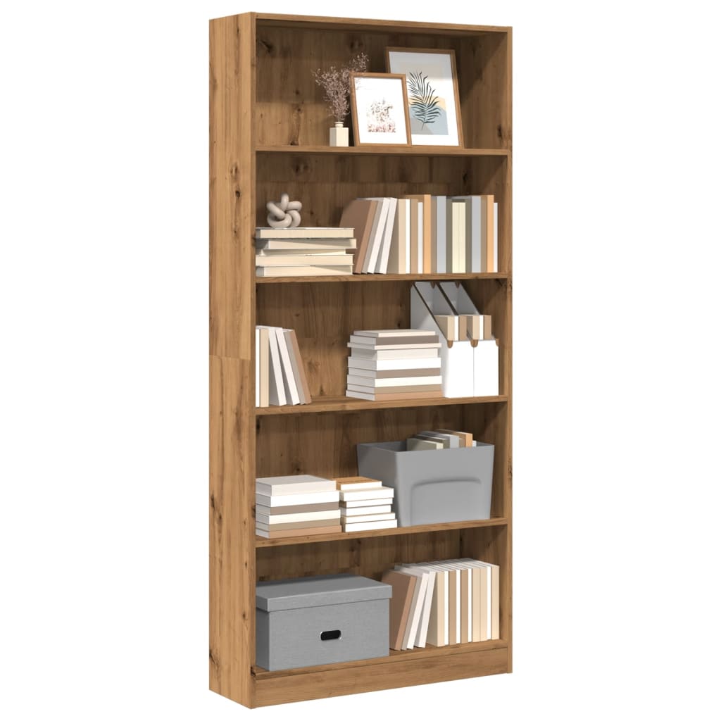 vidaXL Bookcase Artisian Oak 80x24x176 cm Engineered Wood