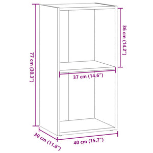 vidaXL Bookcase Smoked Oak 40x30x77 cm Engineered Wood