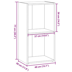 vidaXL Bookcase Grey Sonoma 40x30x77 cm Engineered Wood