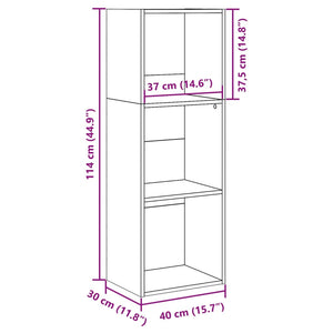 vidaXL Bookcase Concrete Grey 40x30x114 cm Engineered Wood