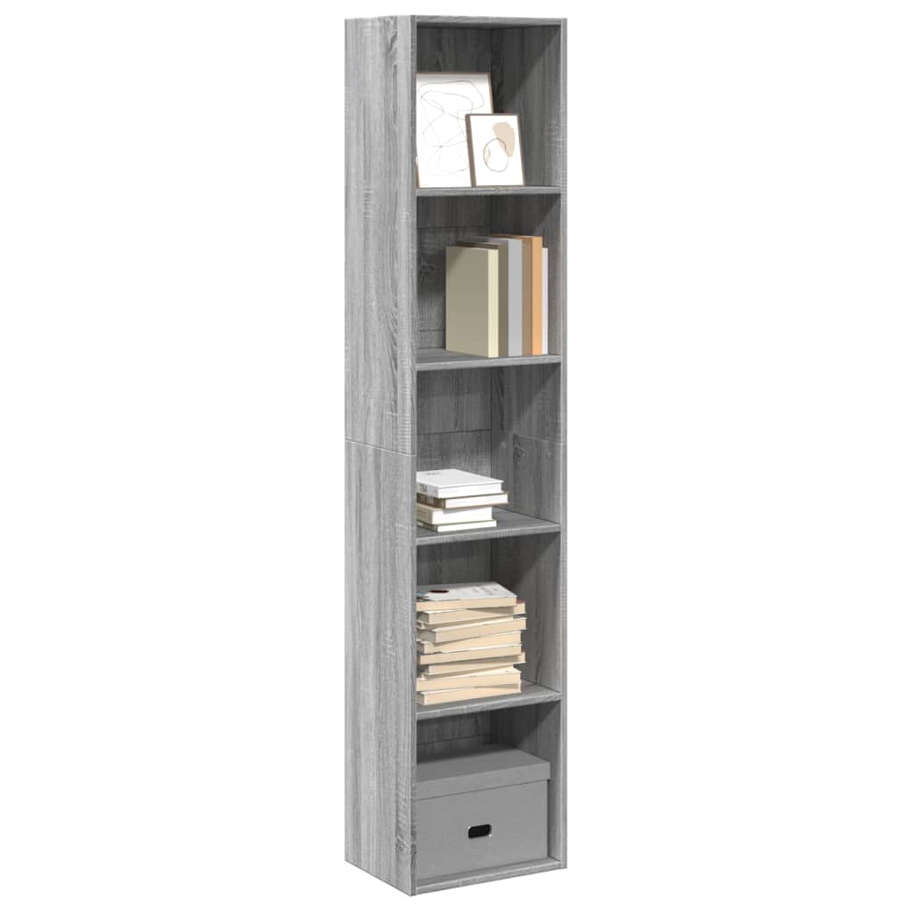 vidaXL Bookcase Grey Sonoma 40x30x189 cm Engineered Wood