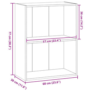 vidaXL Bookcase Smoked Oak 60x30x77 cm Engineered Wood