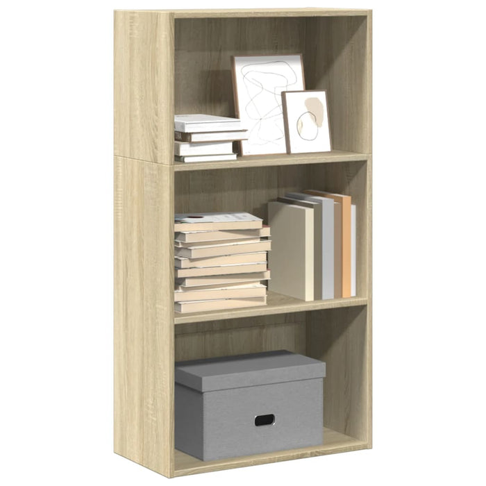 vidaXL Bookcase Sonoma Oak 60x30x114 cm Engineered Wood