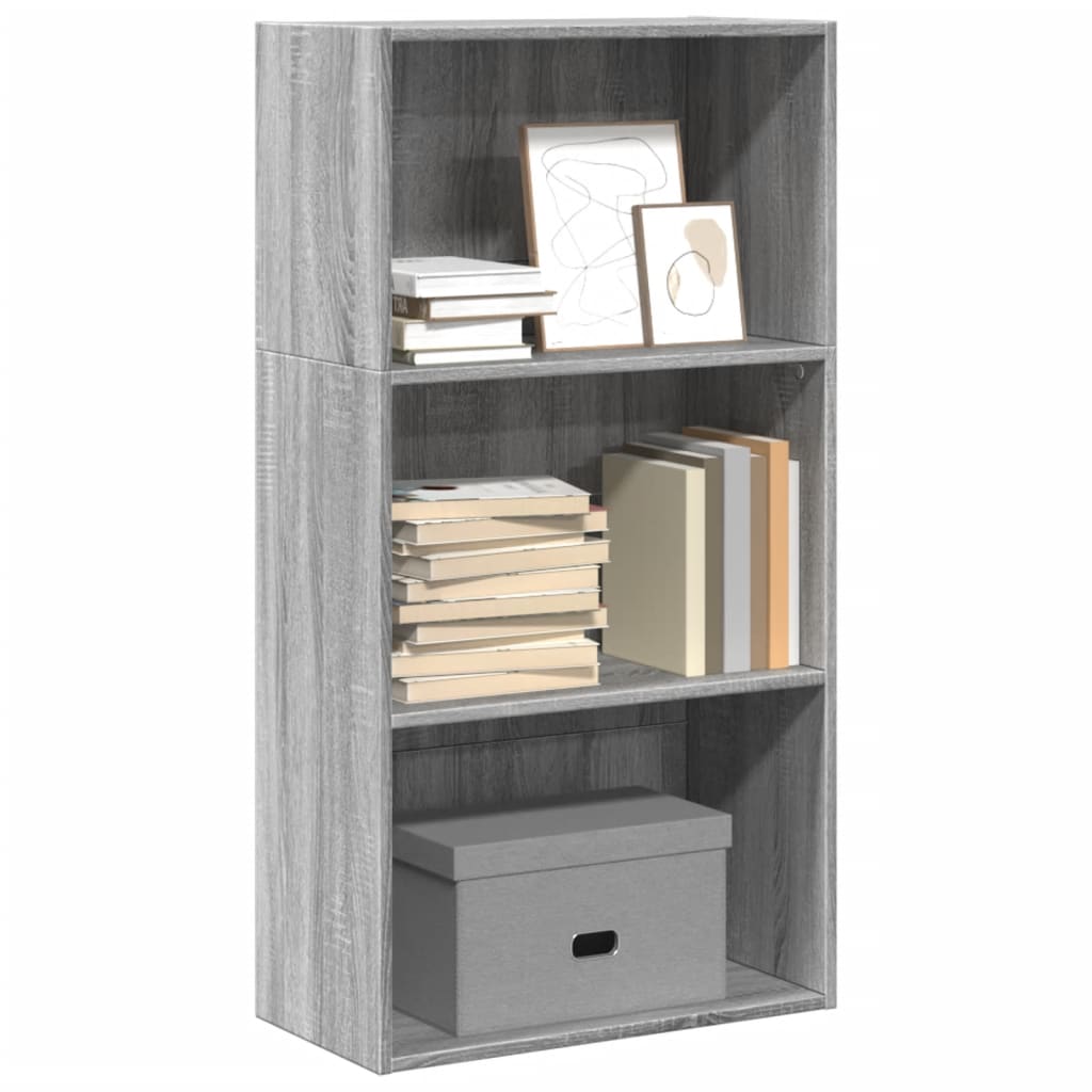 vidaXL Bookcase Grey Sonoma 60x30x114 cm Engineered Wood