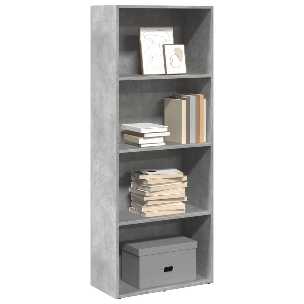 vidaXL Bookcase Concrete Grey 60x30x152 cm Engineered Wood