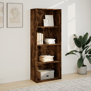 vidaXL Bookcase Smoked Oak 60x30x152 cm Engineered Wood