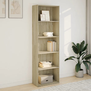 vidaXL Bookcase Sonoma Oak 60x30x189 cm Engineered Wood