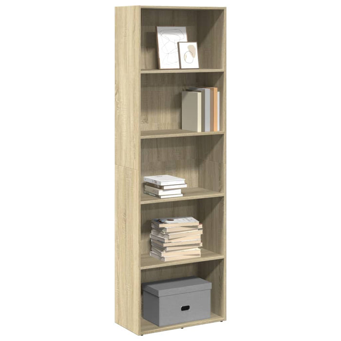 vidaXL Bookcase Sonoma Oak 60x30x189 cm Engineered Wood