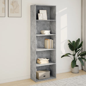 vidaXL Bookcase Concrete Grey 60x30x189 cm Engineered Wood