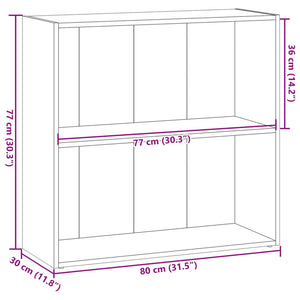 vidaXL Bookcase Grey Sonoma 80x30x77 cm Engineered Wood