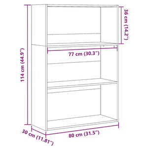 vidaXL Bookcase White 80x30x114 cm Engineered Wood