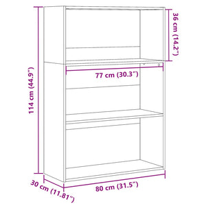 vidaXL Bookcase Concrete Grey 80x30x114 cm Engineered Wood