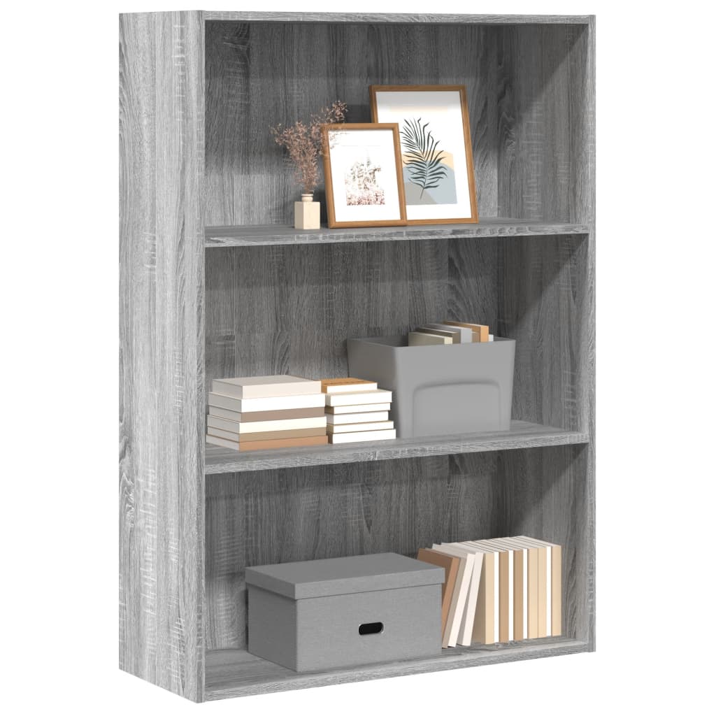 vidaXL Bookcase Grey Sonoma 80x30x114 cm Engineered Wood