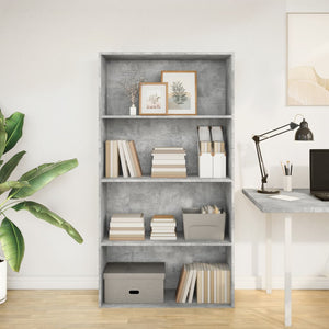 vidaXL Bookcase Concrete Grey 80x30x152 cm Engineered Wood