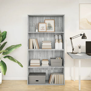 vidaXL Bookcase Grey Sonoma 80x30x152 cm Engineered Wood